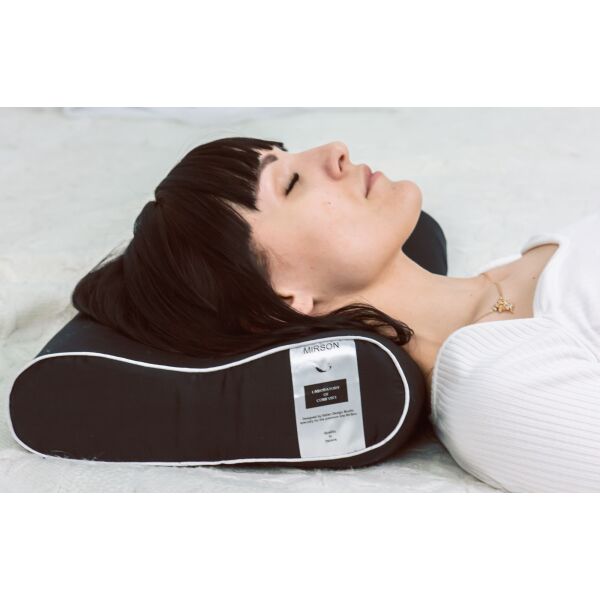 

Подушка ортопедическая MirSon №7048 Elite Delicate Satin Black Pearl 49х32х10,5 италия, пена memory foam