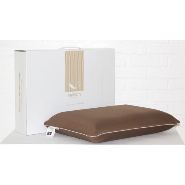 

Подушка ортопедическая MirSon №7013 Elite Delicate Satin Cacao Women 59х43х10 см италия, пена memory foam