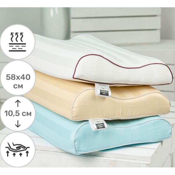 

Подушка ортопедическая MirSon №6004 Peony 58х40х10.5 см италия, пена memory soft