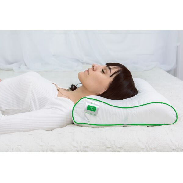 

Подушка ортопедическая MirSon №6040 Steep Line Aloe Vera AERO 58х40х10.5 см италия, пена memory