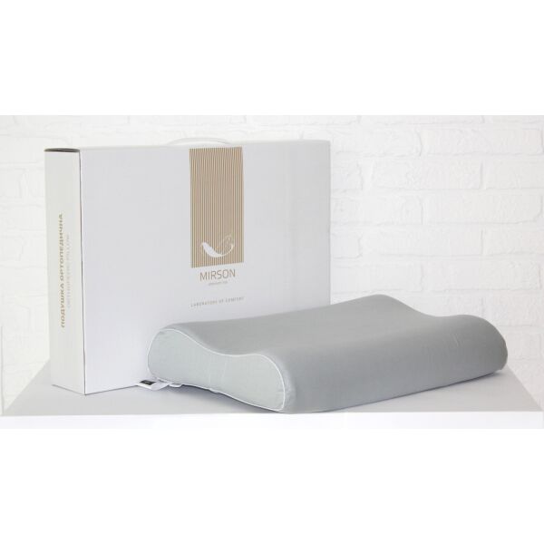 

Подушка ортопедическая MirSon №7091 Elite Delicate Satin Skyline 58х40х10,5 см италия, пена memory foam