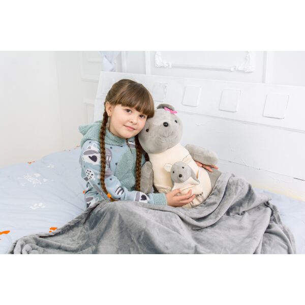 

Плед MirSon детский 1063 Kangaroo Gray + подушка 100х160 см италия, флис