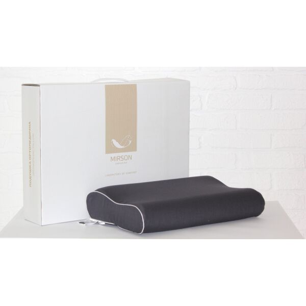 

Подушка ортопедическая MirSon №7047 Elite Delicate Satin Iron Grey 49х32х10,5 италия, пена memory foam