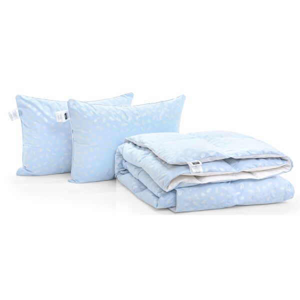 

Набор MirSon Karmen 1958 "Bio-Blue" (одеяло + две подушки 50*70 мягкие) 155х215 см + 50х70 см 2шт италия, био-пух