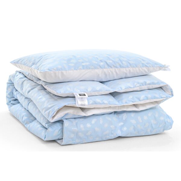 

Набор MirSon Karmen 2160 "Bio-Blue" (одеяло + подушка 50*70 мягкая) 200х220 см + 50х70 см италия, био-пух