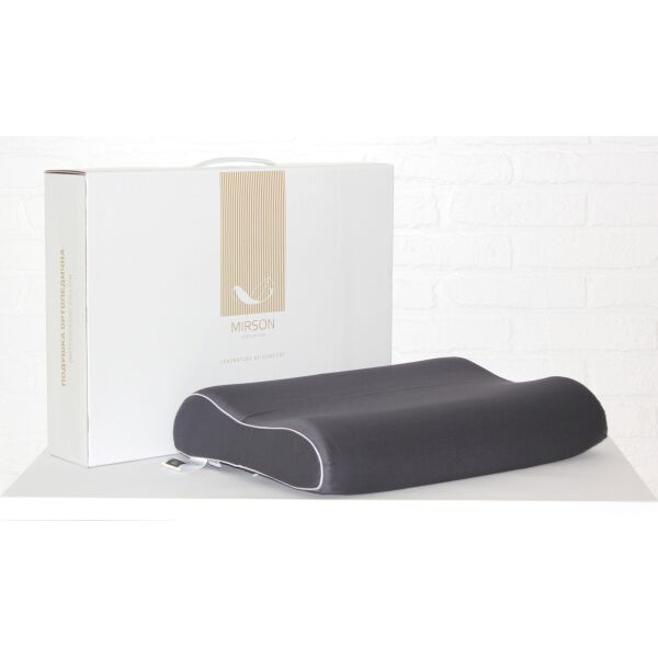 

Подушка ортопедическая MirSon №7089 Elite Delicate Satin Iron Grey 58х40х10,5 см италия, пена memory foam