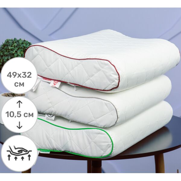 

Подушка ортопедическая MirSon №6103 Steep Line Aloe Vera 49х32х10.5 см италия, пена memory