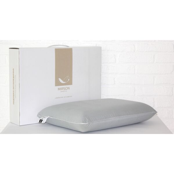 

Подушка ортопедическая MirSon №7028 Elite Delicate Satin Skyline Men 59х43х12 см италия, пена memory foam