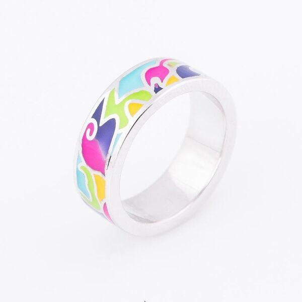 

Кольцо из серебра с эмалью, размер 17 (1748715)