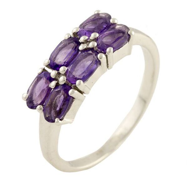 

Кольцо из серебра с аметистами, размер 17.5 (1750250)