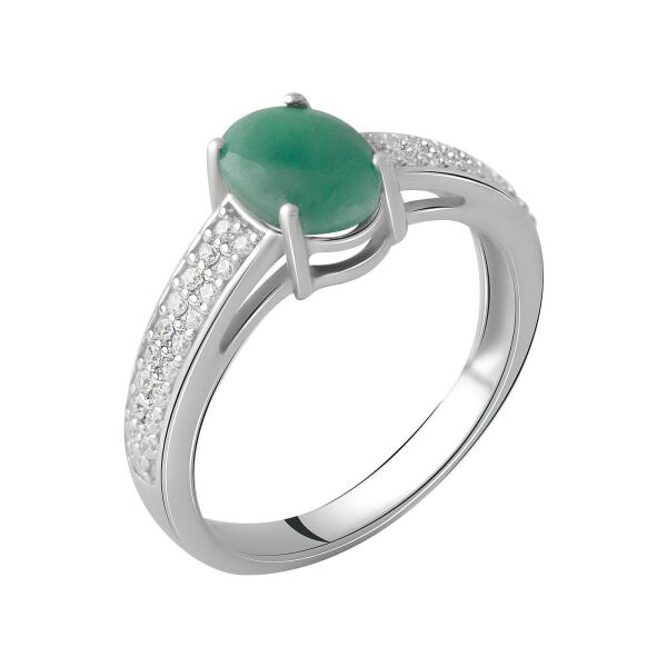 

Кольцо из серебра с изумрудом и куб. циркониями, размер 18 (1752791)