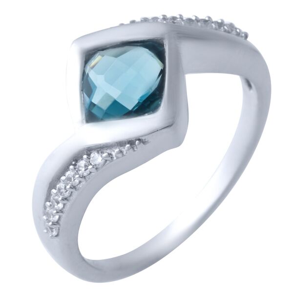 

Кольцо из серебра с топазом и куб. циркониями, размер 17 (1556005)