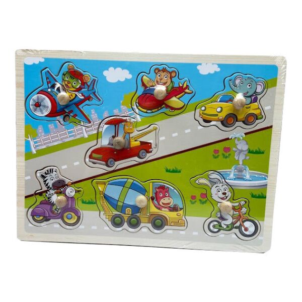 

Деревянная игрушка Рамка-вкладыш Metr+ MD 2196 (Транспорт)