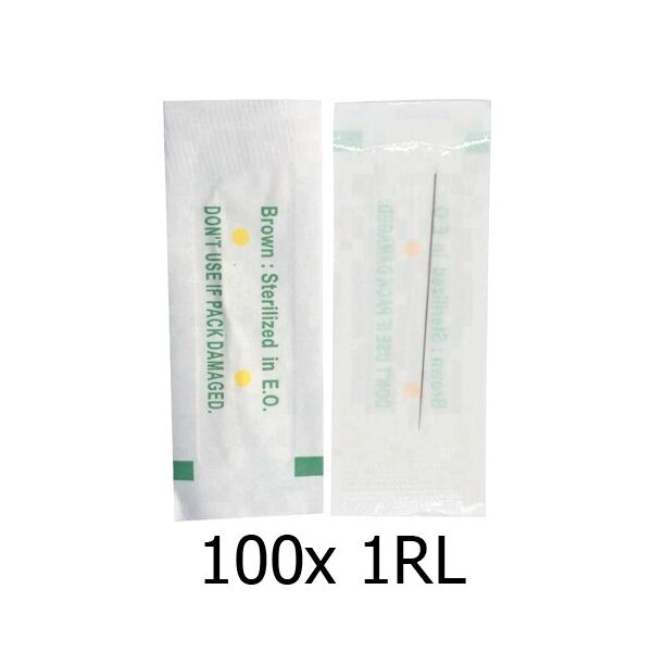 

100x Игла 1RL 0.35мм контурная для машинок перманентного макияжа татуажа