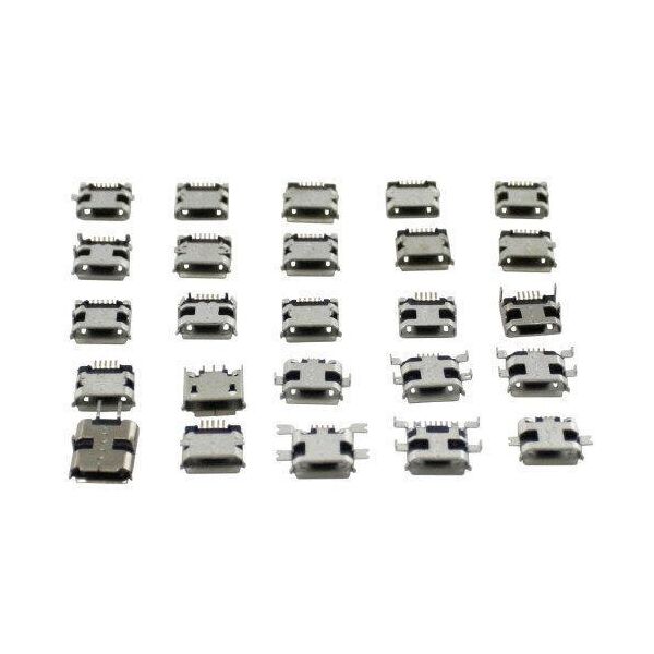 

25x MicroUSB разъем гнездо 5-ти контактное набор для смартфонов/планшетов