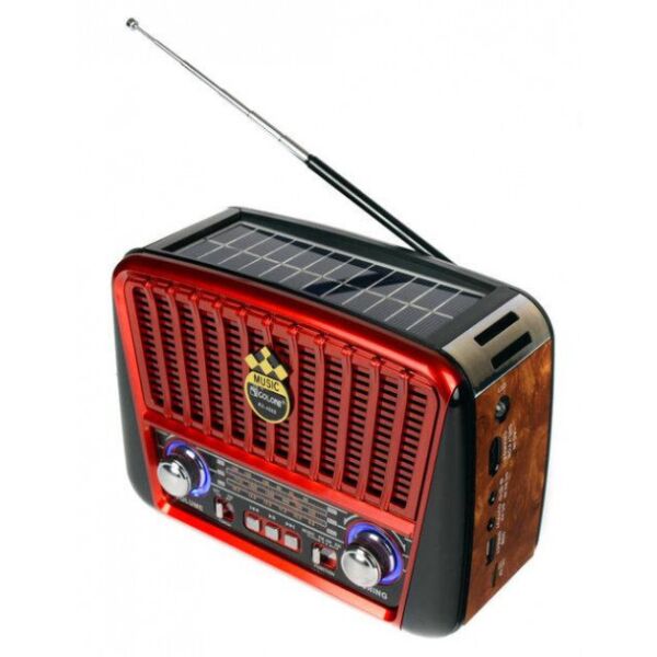Акция на Радио портативная колонка MP3 USB Golon с солнечной панелью Golon RX-456S Solar Brown-Red от Allo UA