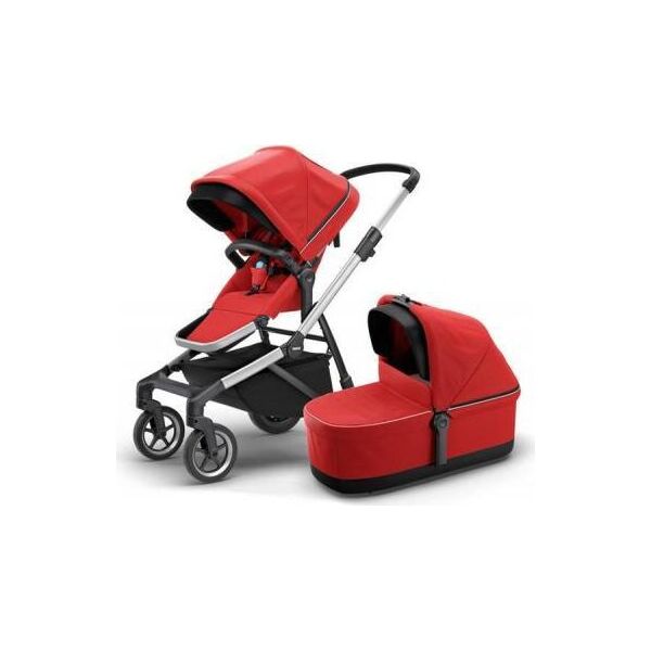 

Коляска универсальная Thule 2 в 1 Sleek + Bassinet Energy Red