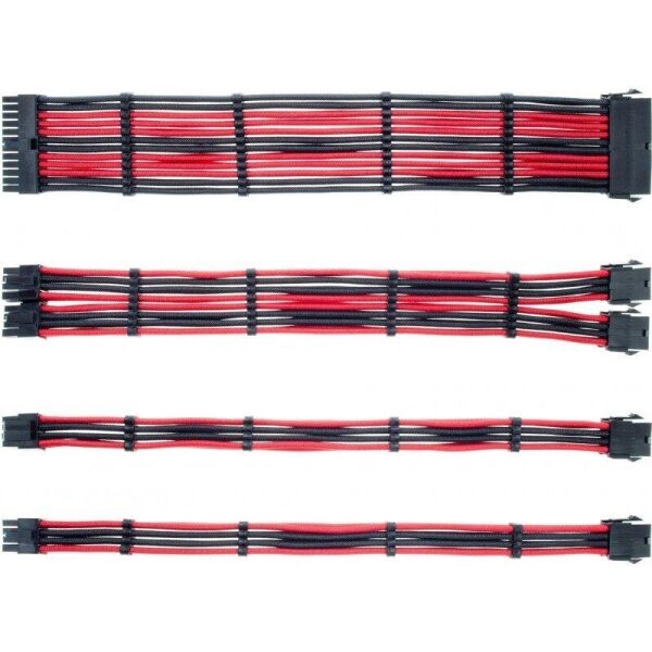 

Набор кабелей для блока питания QUBE 1*24P MB, 1*4+4P CPU,2*6+2P VGA Black-Red