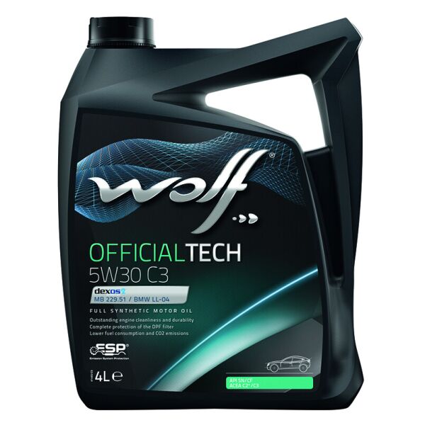 

Моторна олива WOLF OFFICIALTECH 5W30 C3 4L (8308116)