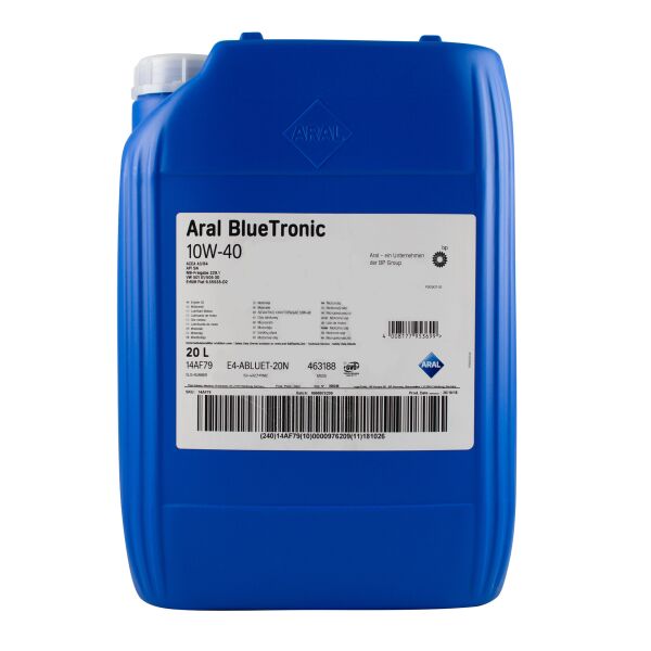 

Моторна олива Aral BlueTronic SAE 10W-40 20 л (14AF79)