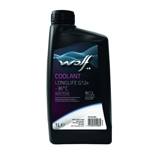 

Антифриз WOLF COOLANT LONGLIFE G12+ -36°C 1Lx12 (8325885)