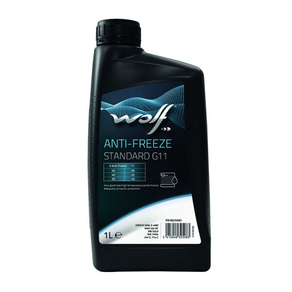 

Антифриз WOLF ANTI-FREEZE STANDARD G11 1L (8325083)