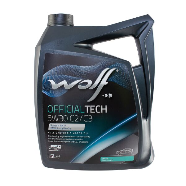 

Моторна олива WOLF OFFICIALTECH 5W30 C2/C3 5L (8332579)