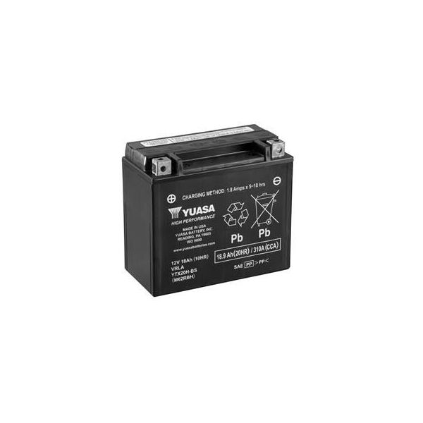 

Акумулятор МОТО Yuasa 12V 18,9Ah High Performance MF VRLA Battery AGM (YTX20H-BS)
