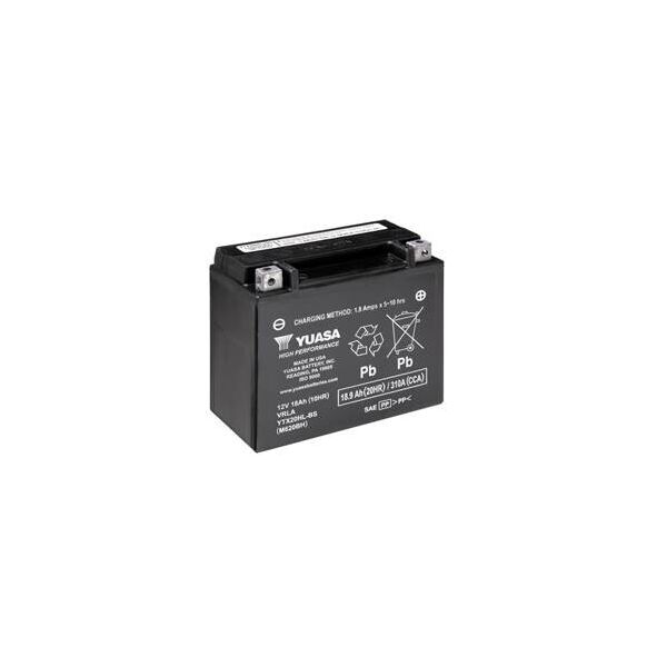 

Акумулятор МОТО Yuasa 12V 18,9Ah High Performance MF VRLA Battery AGM (YTX20HL-BS)