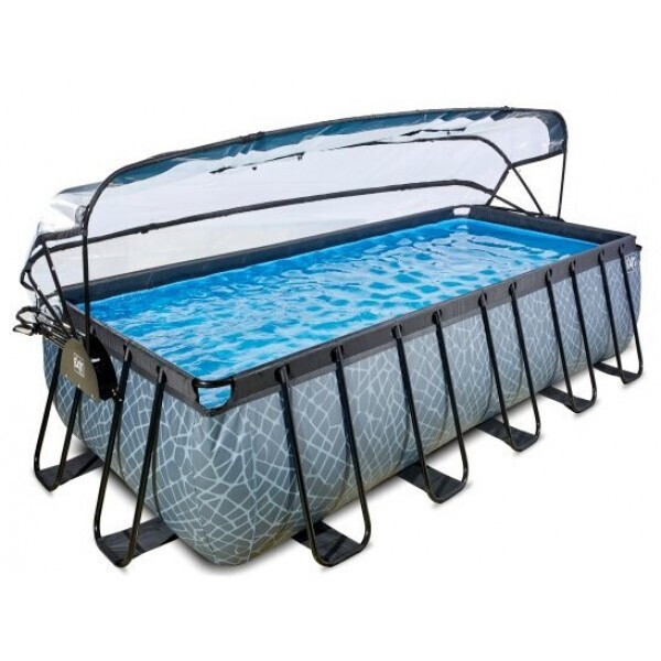 

Бассейн каркасный Exit Toys EXIT 540 х 250 х 122 см / 13465 л Серый с отделкой под камень с куполом + фильтр песок