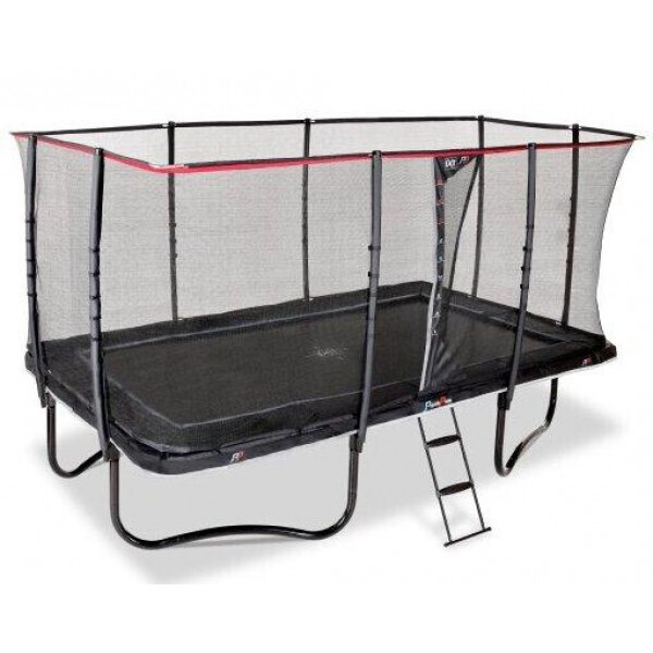 

Батут Exit Toys PeakPro 275 х 458 см Черный прямоугольный с защитной сеткой + лестница и светоотражающий ободок