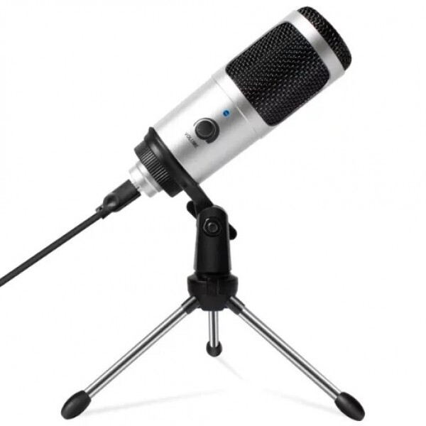 

Микрофон конденсаторный Folem DM-18 USB + тренога Серебристый
