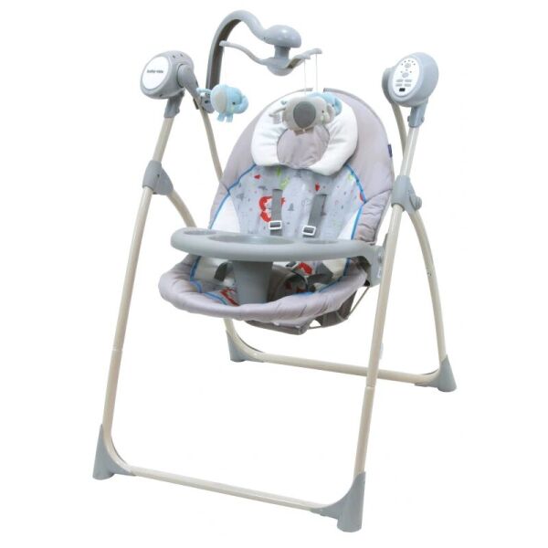 

Кресло-качалка Baby Mix SW102RC с регулируемой спинкой и пультом ДУ + 16 мелодий + мобиль с игрушками Светло-серый
