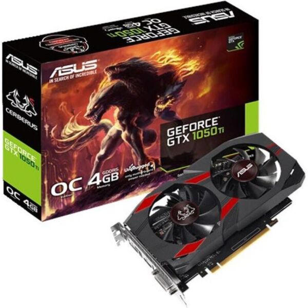 

Видеокарта ASUS GeForce GTX1050 Ti 4Gb GDDR5 CERBERUS OC (CERBERUS-GTX1050TI-O4G)