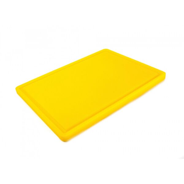 

Доска разделочная HDPE с желобом, 400 × 300 × 18 мм, 4 противоскользящих ножек, желтая