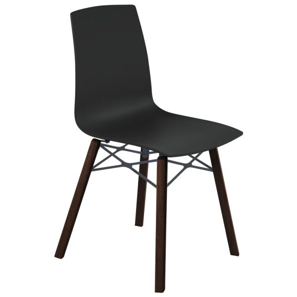 

Стул Papatya X-Treme S Wox Iroko матовый черный, ножки дерево iroko