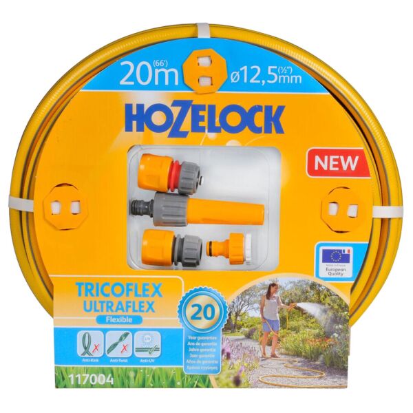 

Набор для полива HoZelock 117004 шланг Ultraflex 12,5 мм 20 м + коннекторы