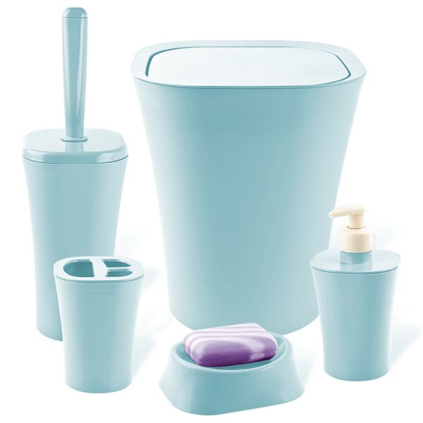 

Набор для ванной комнаты Planet Papillon 5 предметов серо-голубой