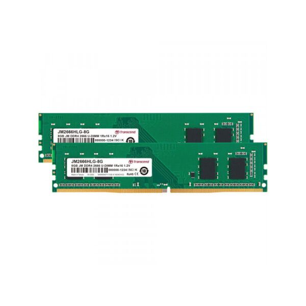 

Оперативная память Transcend 16 GB (2x8GB) DDR4 2666 MHz (JM2666HLG-16GK)