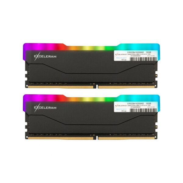 

Память Exceleram 16 GB (2x8GB) DDR4 2666 MHz RGB X2 Series Black (ERX2B416269AD)
