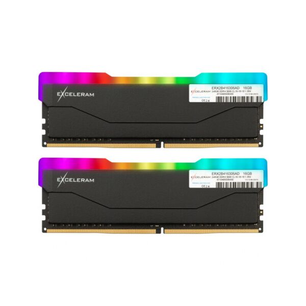 

Память Exceleram 16 GB (2x8GB) DDR4 3000 MHz RGB X2 Series Black (ERX2B416306AD)