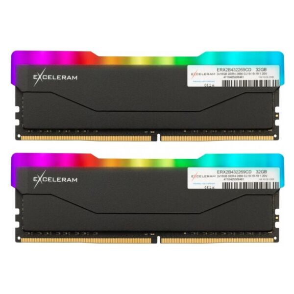 

Оперативная память Exceleram 32 GB (2x16GB) DDR4 2666 MHz RGB X2 Series Black (ERX2B432269CD)