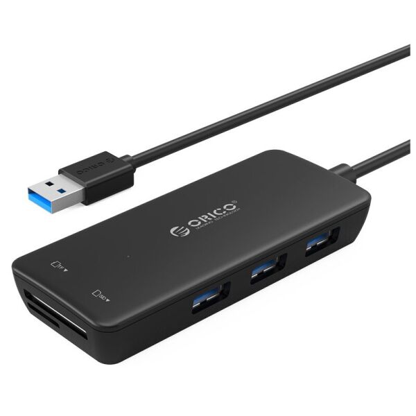 

USB-хаб ORICO H3TS-U3-V1-BK-BP с 3-мя USB портами и функцией кардридера CA912759