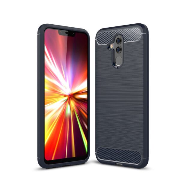 

Чехол накладка для Huawei Mate 20 Lite силиконовый, Carbon Fibre, Темно-синий
