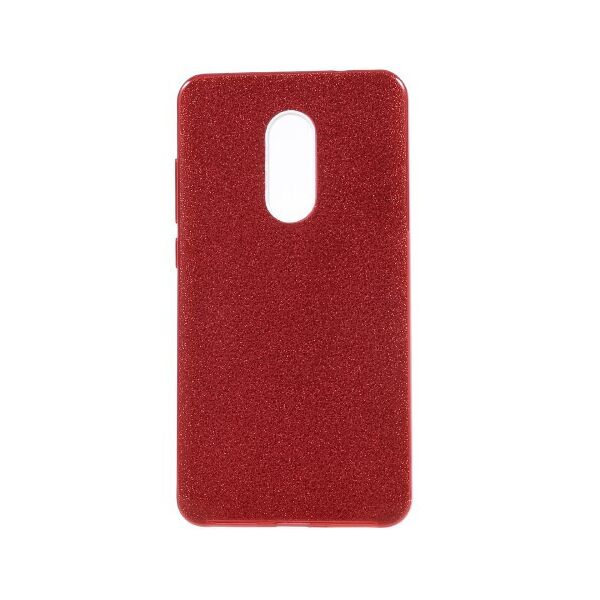 

Чехол накладка для Xiaomi Redmi Note 4X силиконовый 3-в-1, Fashion Case GLITTER, красный