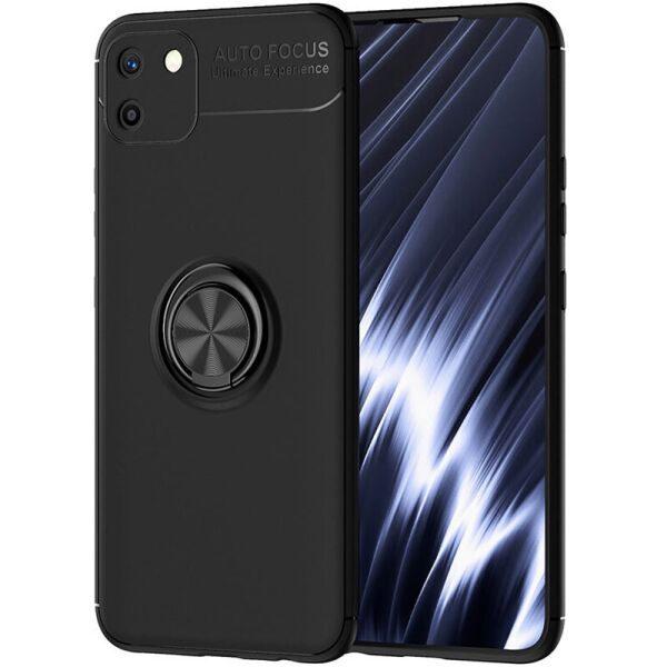 

Чехол накладка для Realme C11 (RMX2185) противоударный с магнитным кольцом, Черный