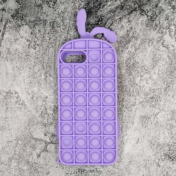 

Чехол антистресс Pop It для iPhone 6 Plus силиконовый, Кролик, Фиолетовый