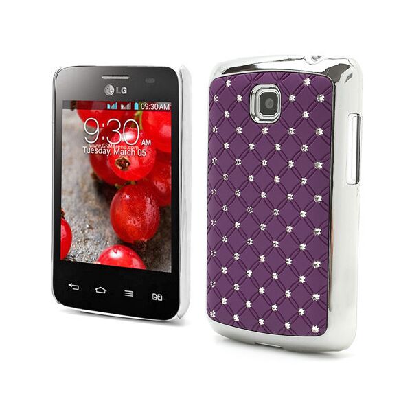 

Чехол накладка Star Dust с камнями для LG Optimus L3 II E435, фиолетовый пластик