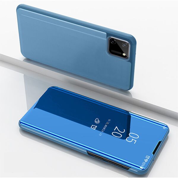 

Чехол книжка для Realme C11 (RMX2185) боковой с зеркальной крышкой, Голубой