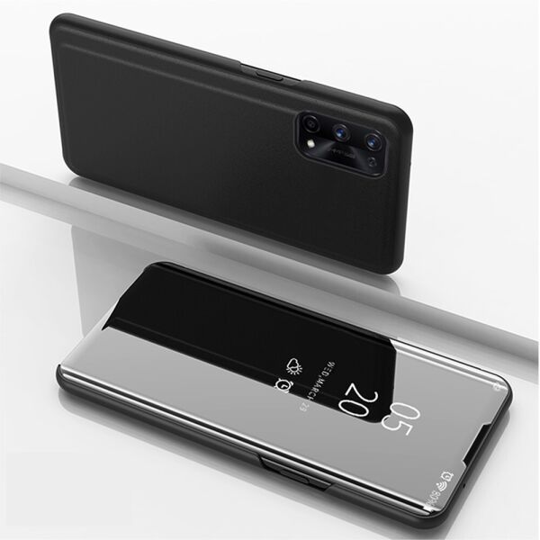 

Чехол книжка для Realme 7 PRO RMX2170 боковой с зеркальной крышкой, Черный